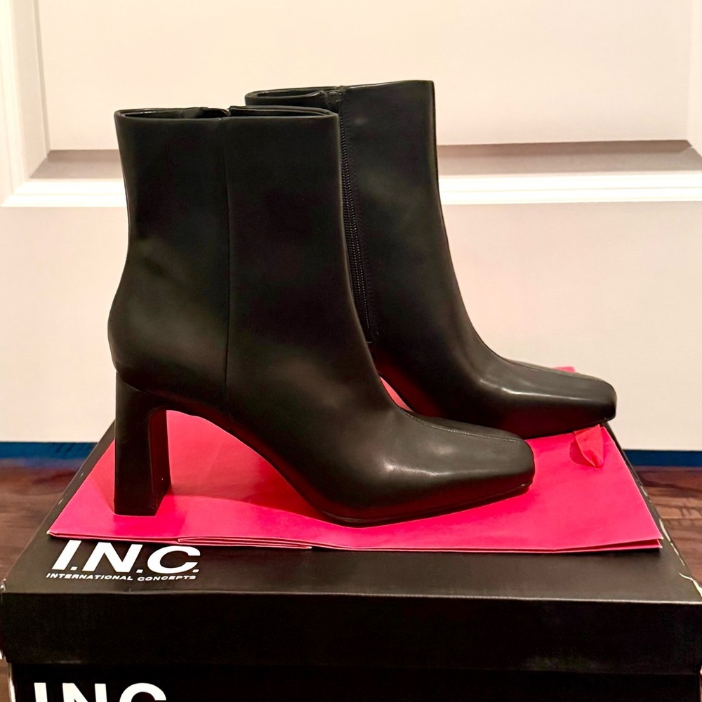 I.N.C Women's Odelya Dress Booties | Size 8.5M | Black | NIB - Picture 2 of 5